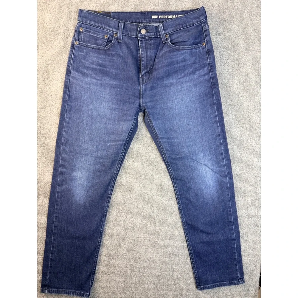 Levis 502 Regular Taper Mens 33x30 Blue Denim Performance Stretch Jeans 29507-05